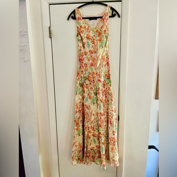 VTG 30s Style Garden Party Bias Cut Silk Cottagecore Fairycore Maxi 90s Dress 4 - Picture 1 of 12